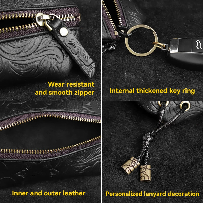 Genuine Leather Key Wallet & Car Key Holder for Men