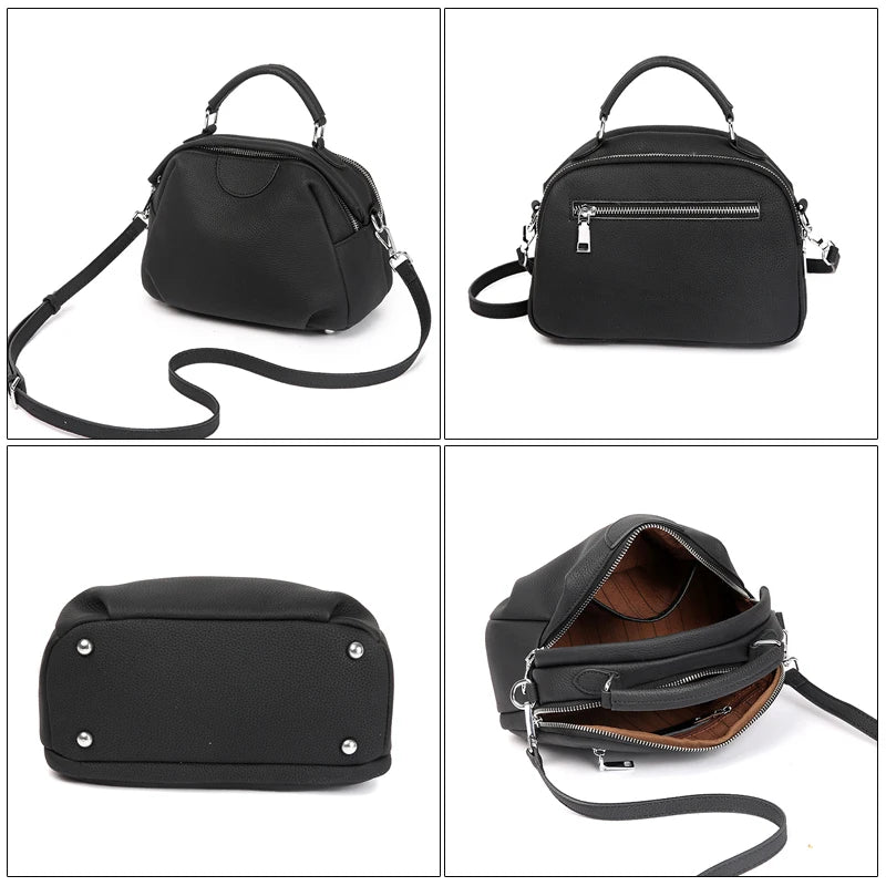 Women's Genuine Cowhide Leather Crossbody Bag