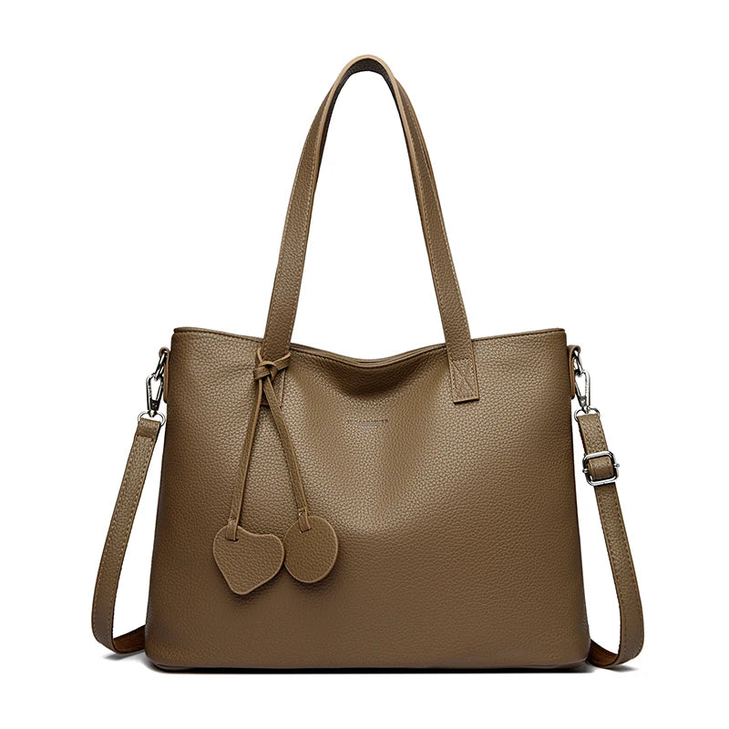 Soft Leather Tote Bag for Women – Designer Shoulder & Crossbody Handbag
