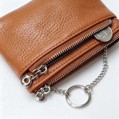 Genuine Leather Zipper Coin Purse for Women