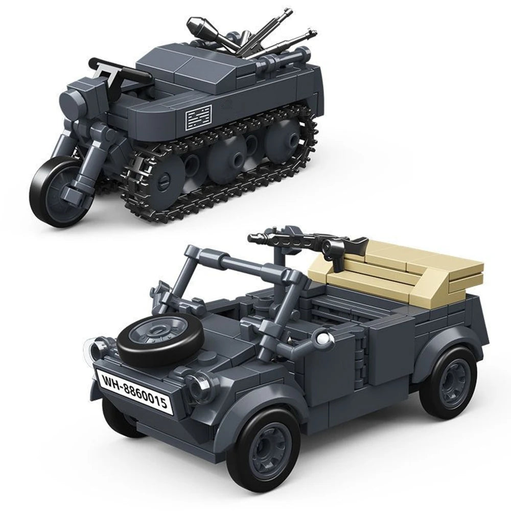 WWI Military Jeep Building Blocks Set – Army Vehicle Model Toy