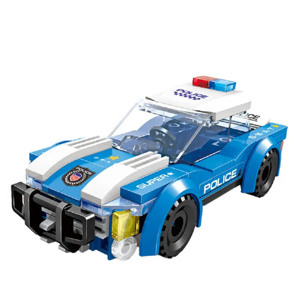Police Car & Fire Truck Building Block Toy Set – DIY Emergency Vehicles