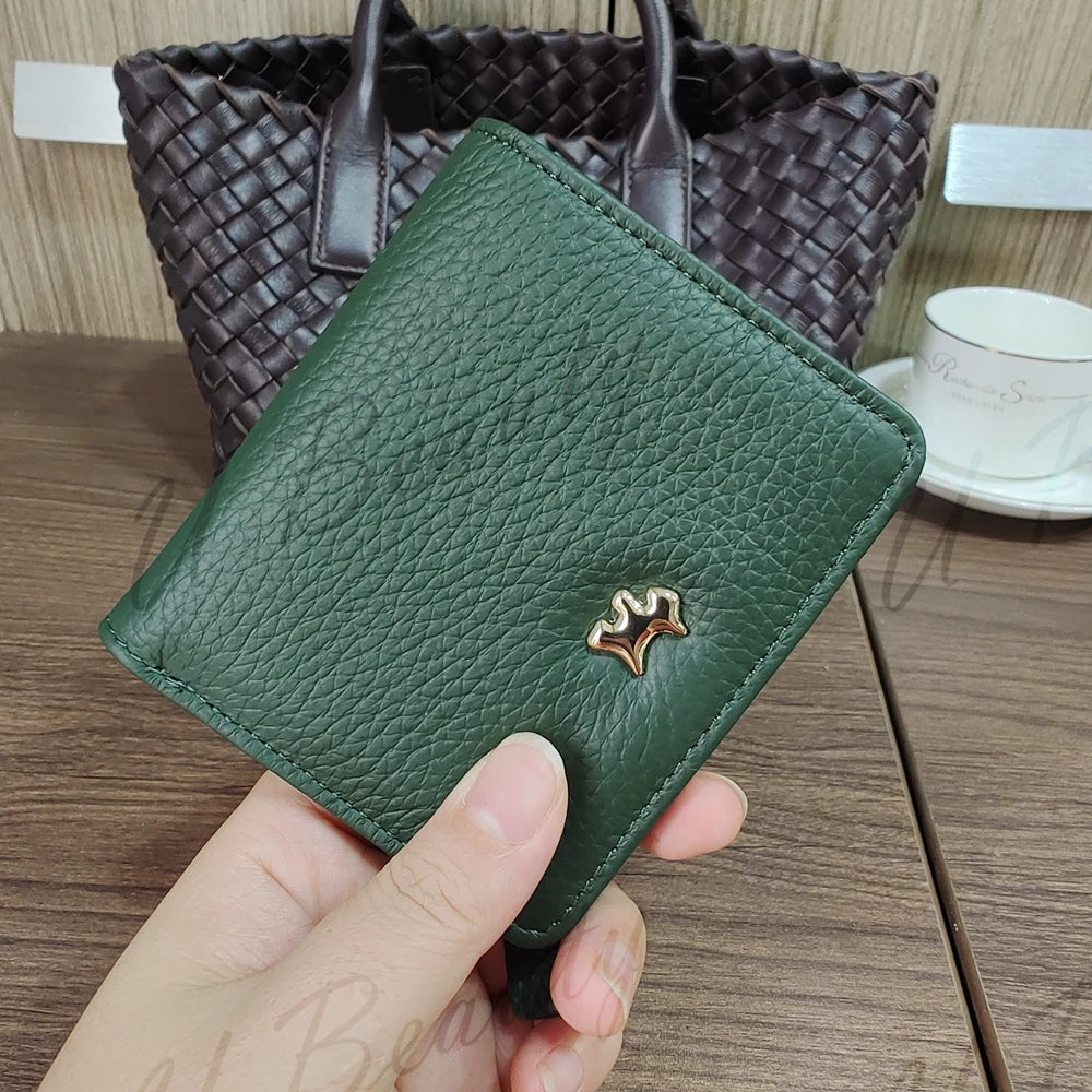 Genuine Cowhide Leather Slim Wallet – Fox Stud Card Holder