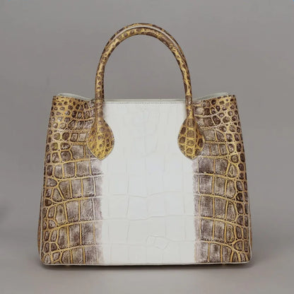 Crocodile Belly Leather Tote Bag – Large Capacity Women's Shoulder Handbag
