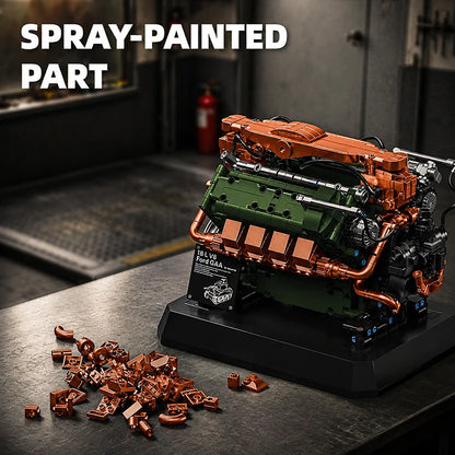Ford GAA V8 Engine MOC Building Set – 1385 Pieces