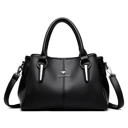 Luxury Leather Handbag for Women – 3-Layer Crossbody Tote