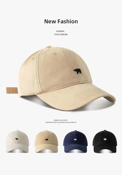 Polar Bear Embroidery Baseball Cap – Lightweight Cotton Hat with UV Protection