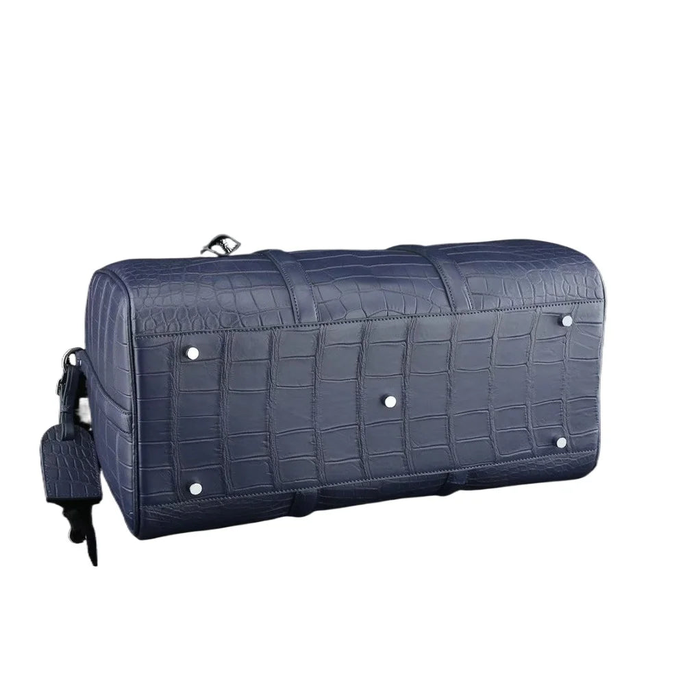 Crocodile Belly Leather Duffle Bag – Men's Luxury Travel Bag