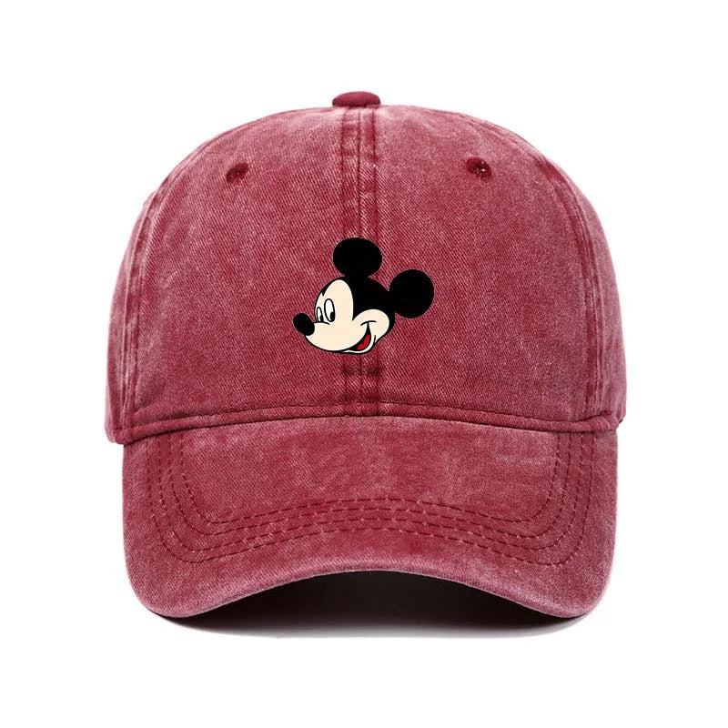 Cartoon Print Washed Baseball Cap – Unisex Vintage Snapback Hat