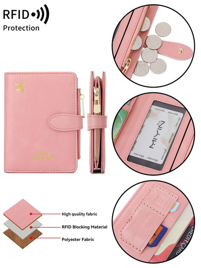 RFID Passport Holder Wallet – Large PU Leather Travel Card Organizer