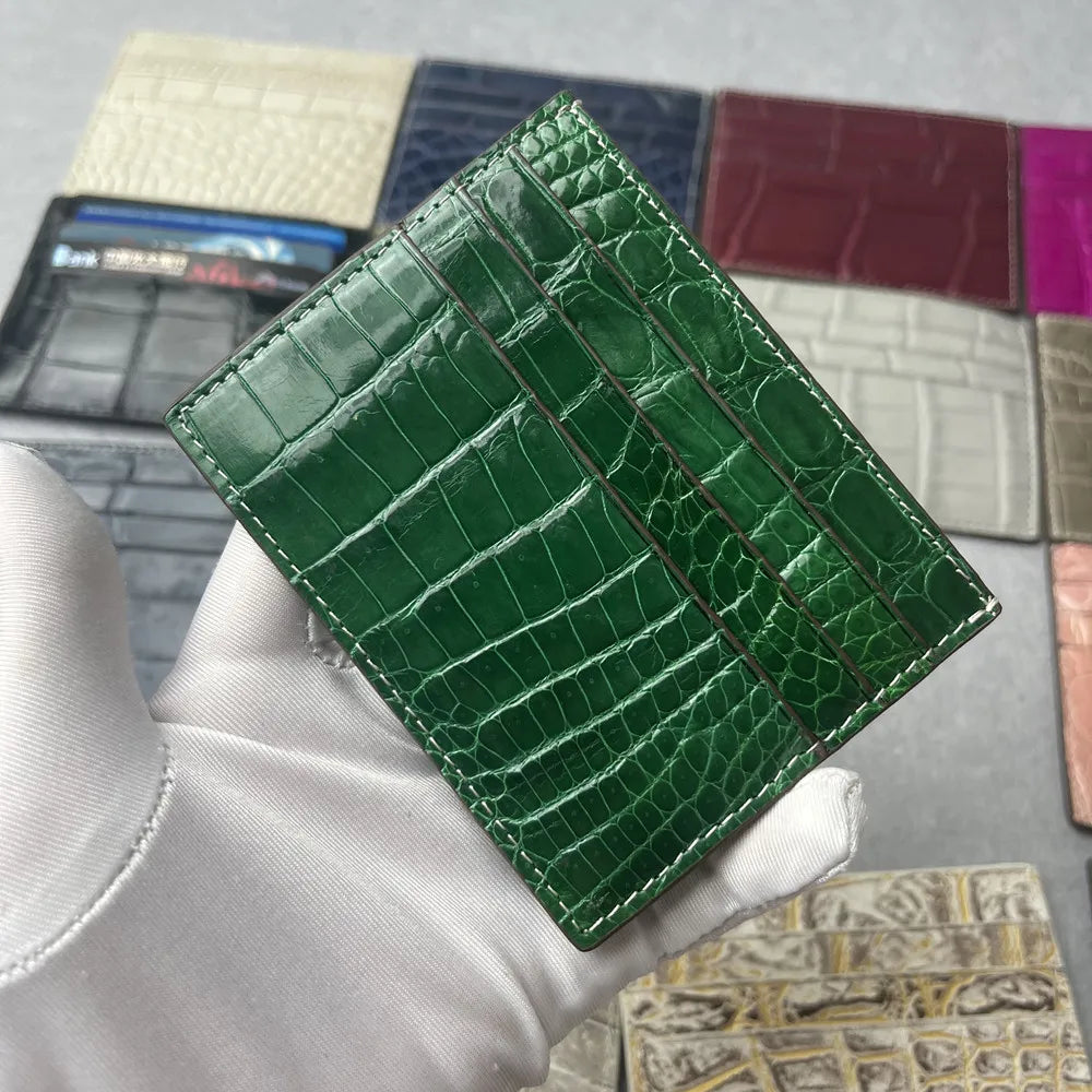 Crocodile Leather Men's Wallet with Custom Name
