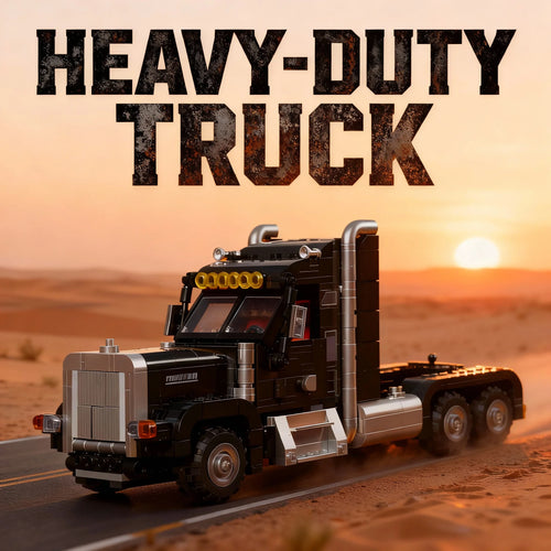 Heavy Duty Semi Truck MOC Building Blocks – Technic Trailer Transport Set