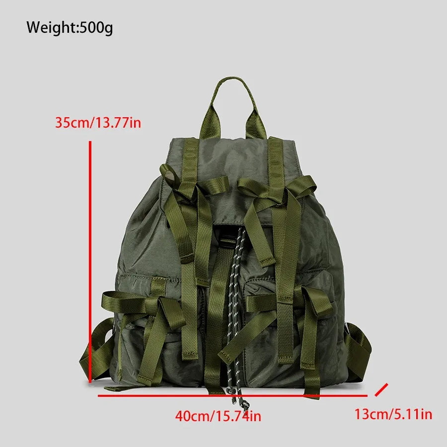 Bow Backpack for Women – Cute Puffy Casual Daypack