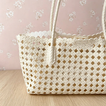 Hollow Woven Basket Shoulder Bag – Large Boho Vacation Tote
