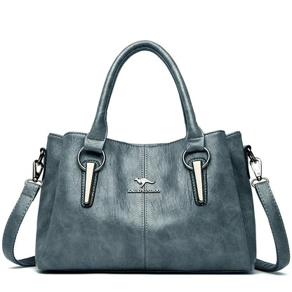 Luxury Soft Leather Handbag for Women – 3-Layer Shoulder Bag