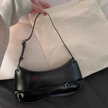 French Niche Leather Shoulder Bag – Women's Luxury Baguette Handbag