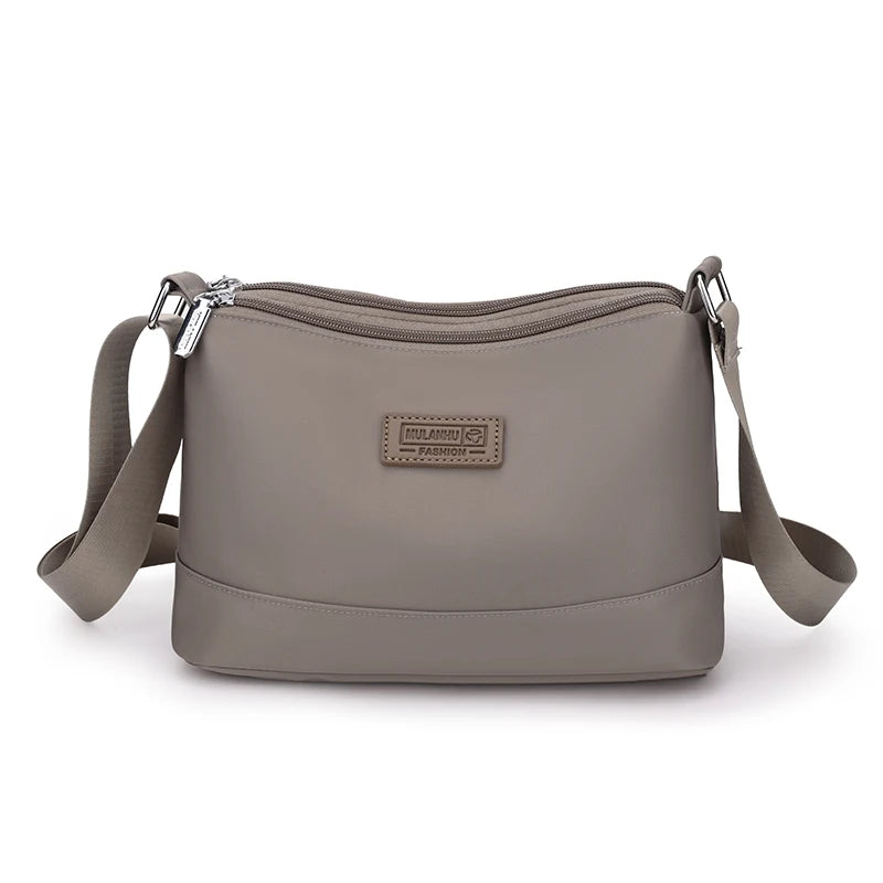Women's Waterproof Nylon Crossbody Bag – 3-Layer Shoulder Handbag