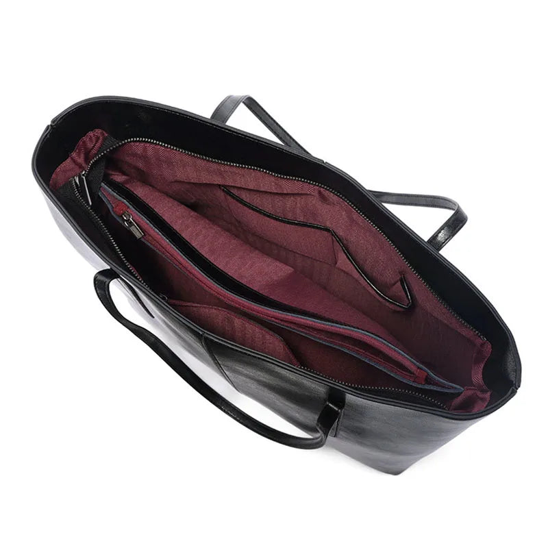 Large Capacity Vintage Leather Tote Bag for Women