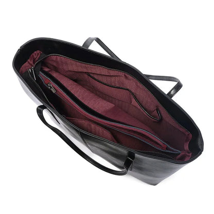Large Capacity Vintage Leather Tote Bag for Women
