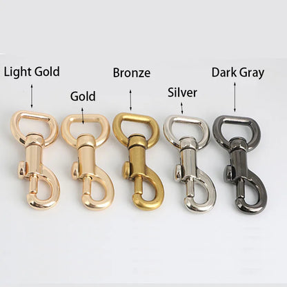 Leather Bag Wrist Strap with Metal Hardware