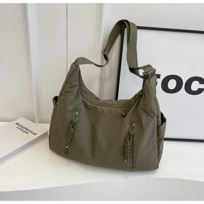 Women's Nylon Crossbody Shoulder Bag – Lightweight Travel Commuter Tote