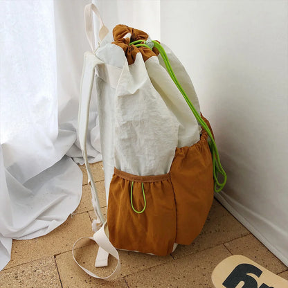 Lightweight Drawstring Backpack – Color-Blocked Sports & Travel Bag