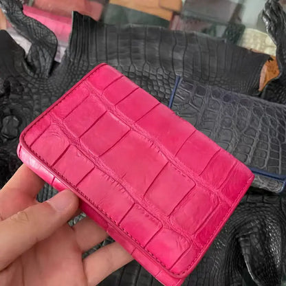 Crocodile Leather Short Wallet for Women – Multi-Color