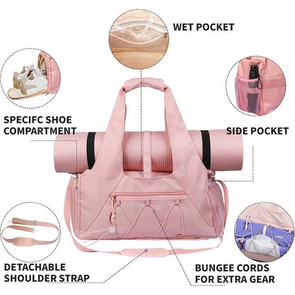 Yoga Mat Gym Bag – Sports Duffle for Women & Men