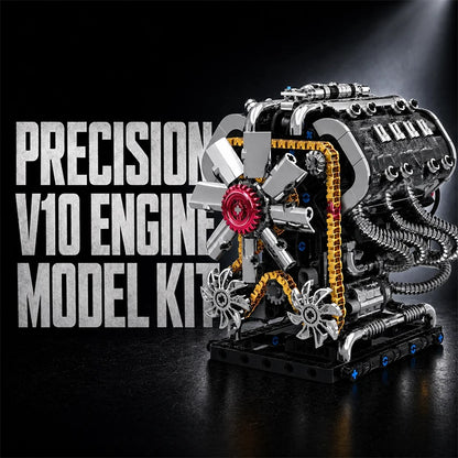 V10 Engine Building Blocks Set – 808 Pcs Motorized MOC Model