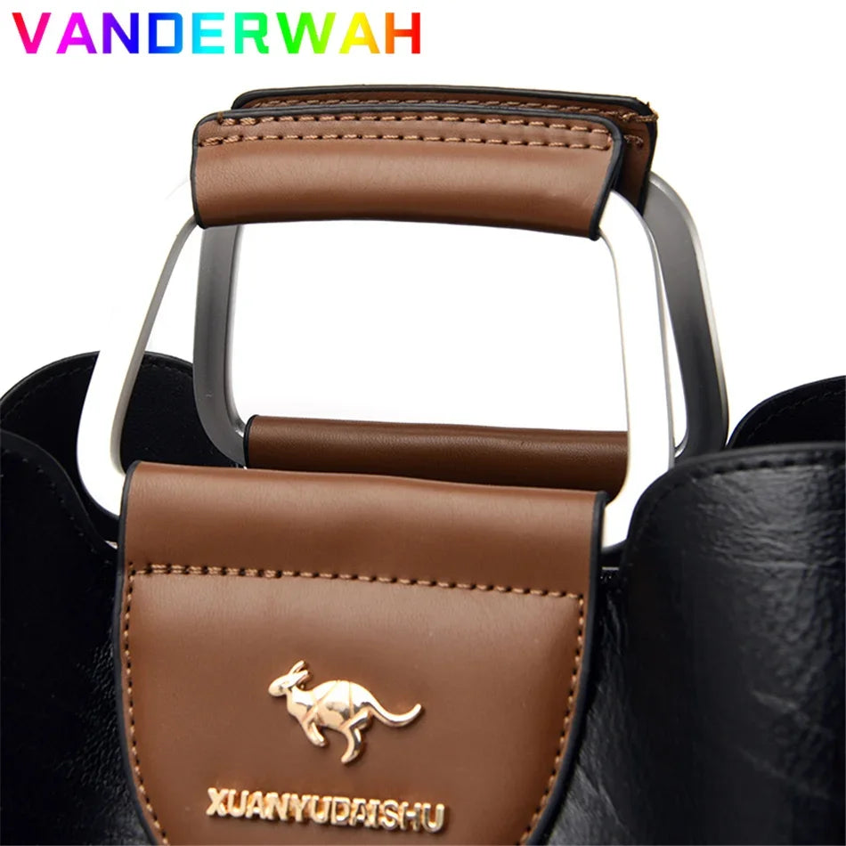 Women's Oil Skin Leather Tote Handbag – Luxury Designer Shoulder Bag