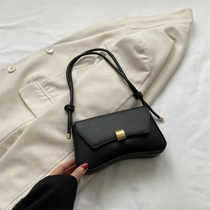 Y2K Glossy PU Leather Shoulder Bag for Women – Small Luxury Underarm Purse