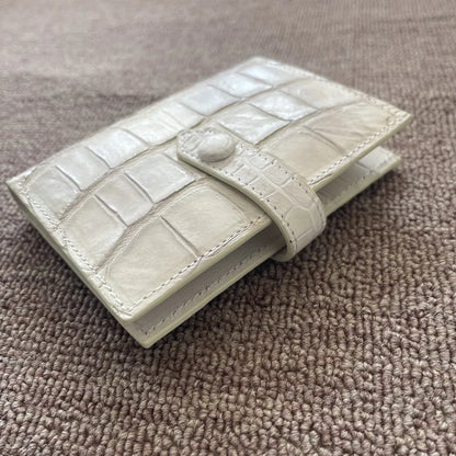 Himalayan White Crocodile Leather Women's Short Wallet
