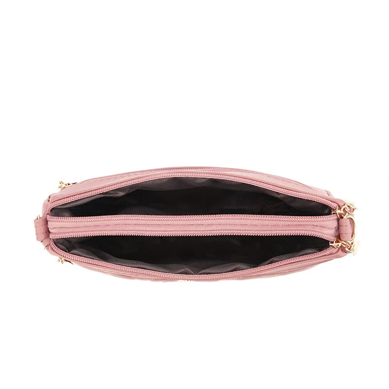 Quilted PU Leather Crossbody Bag for Women