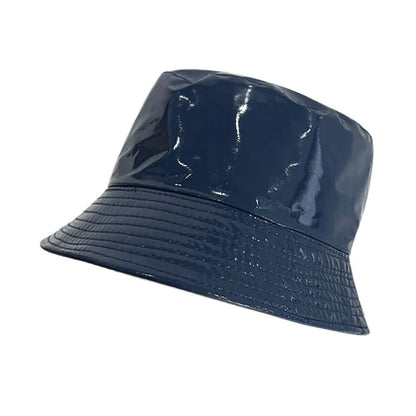Reversible Faux Leather Bucket Hat for Women – Waterproof PU
