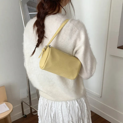 Cylindrical Shoulder Bag – Minimalist Leather Handbag for Women