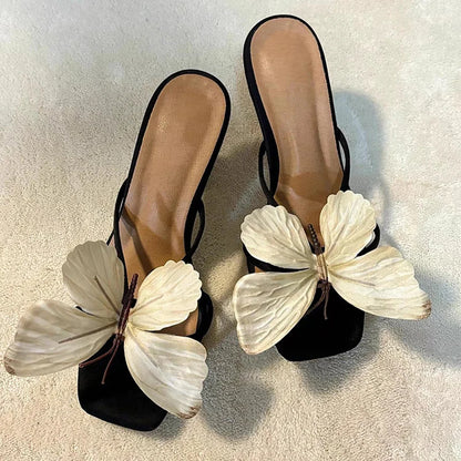 Butterfly Mule Slippers – Women's Open Toe Slip-On Sandals