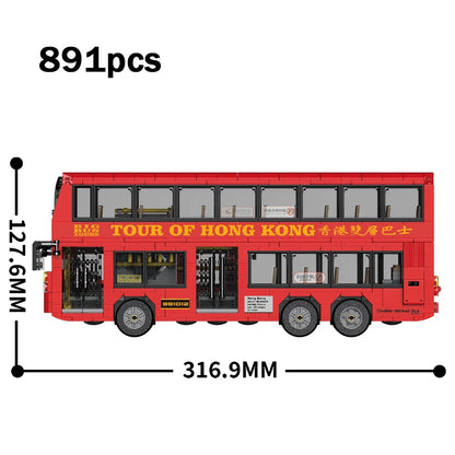Hong Kong Double Decker Bus MOC Building Blocks Set – 769 Pcs Retro Model
