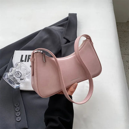 Y2K Leather Shoulder Bag for Women – Cute Mini Underarm Purse