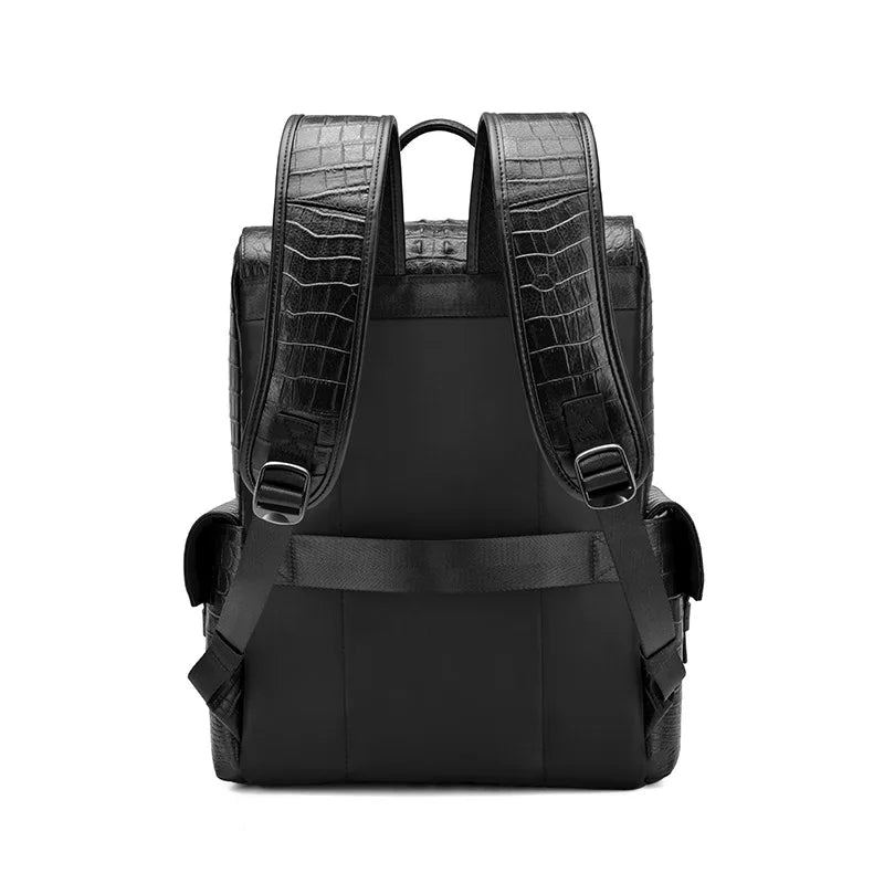 Crocodile Leather Men's Backpack – 16-Inch Laptop Bag