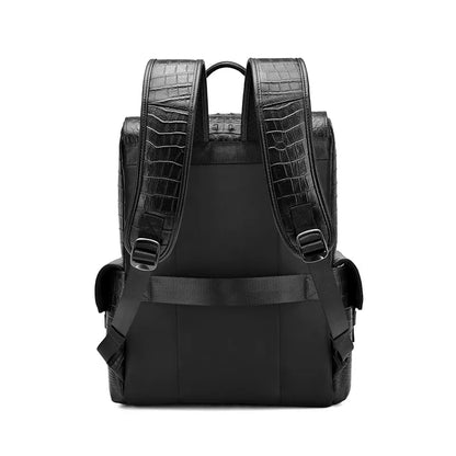 Crocodile Leather Men's Backpack – 16-Inch Laptop Bag