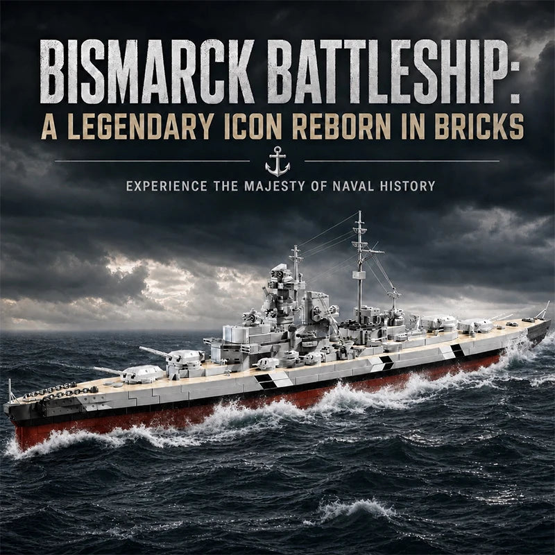 Bismarck Battleship MOC Building Set – 1:300 Scale Military Model