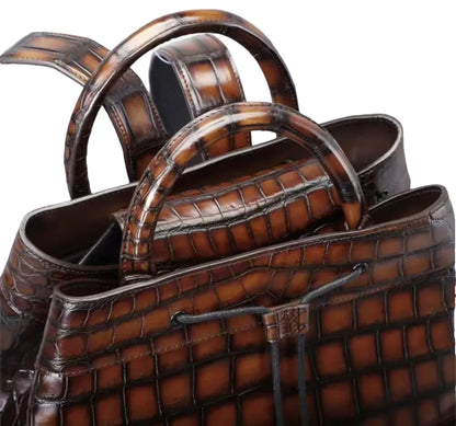 Crocodile Leather Backpack – Women's Luxury Designer Bag