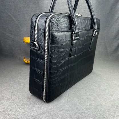 Genuine Crocodile Leather Briefcase for Men – Large Laptop Business Bag