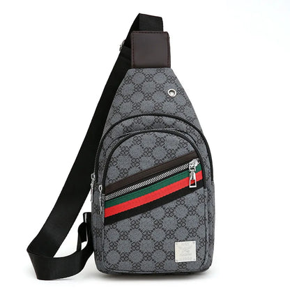 Men's Crossbody Messenger Bag - Casual Sling Chest Bag with Earphone Hole