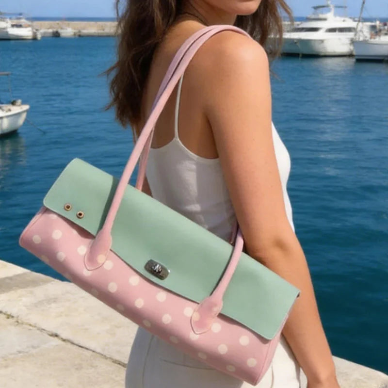 Jelly Handbag with Lock Clasp – Korean Color-Block Shoulder Bag