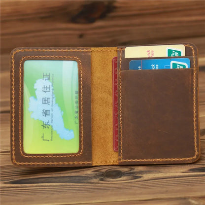 Leather Card Holder Slim Wallet Men Vintage Credit Card Case