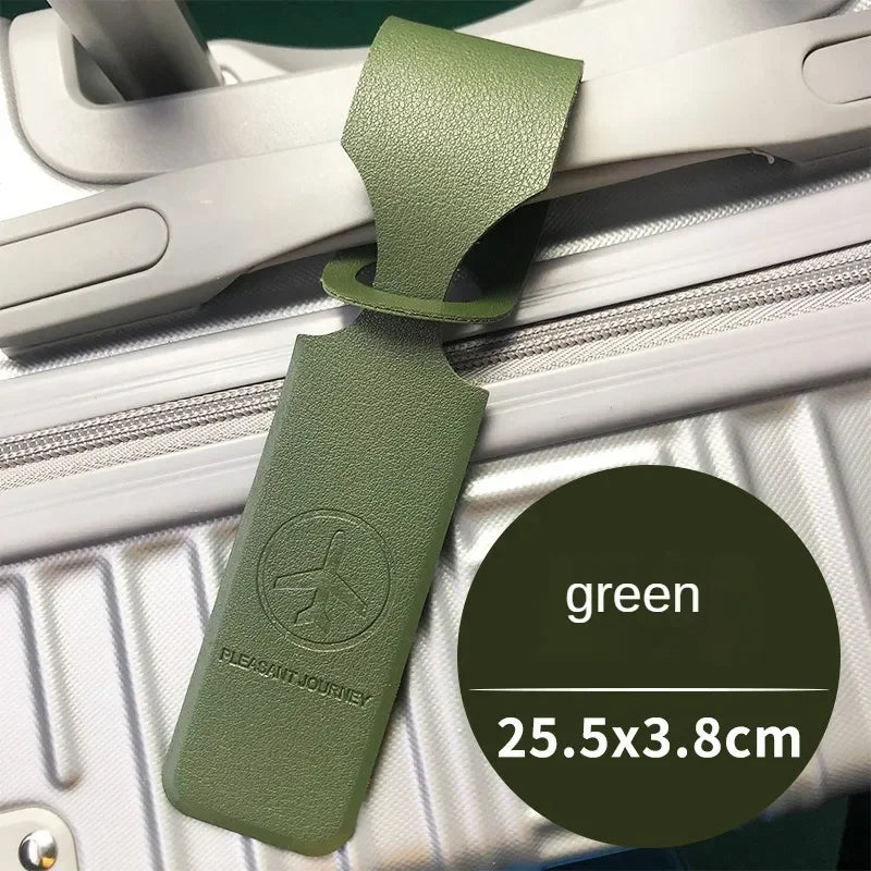 PU Leather Luggage Tag with Name ID Address Label