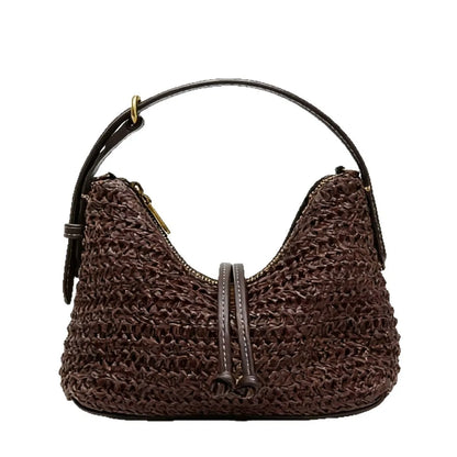 Summer Rattan Half Moon Beach Straw Shoulder Bags Women S Bucket Bag Purse Woven Handbags Casual