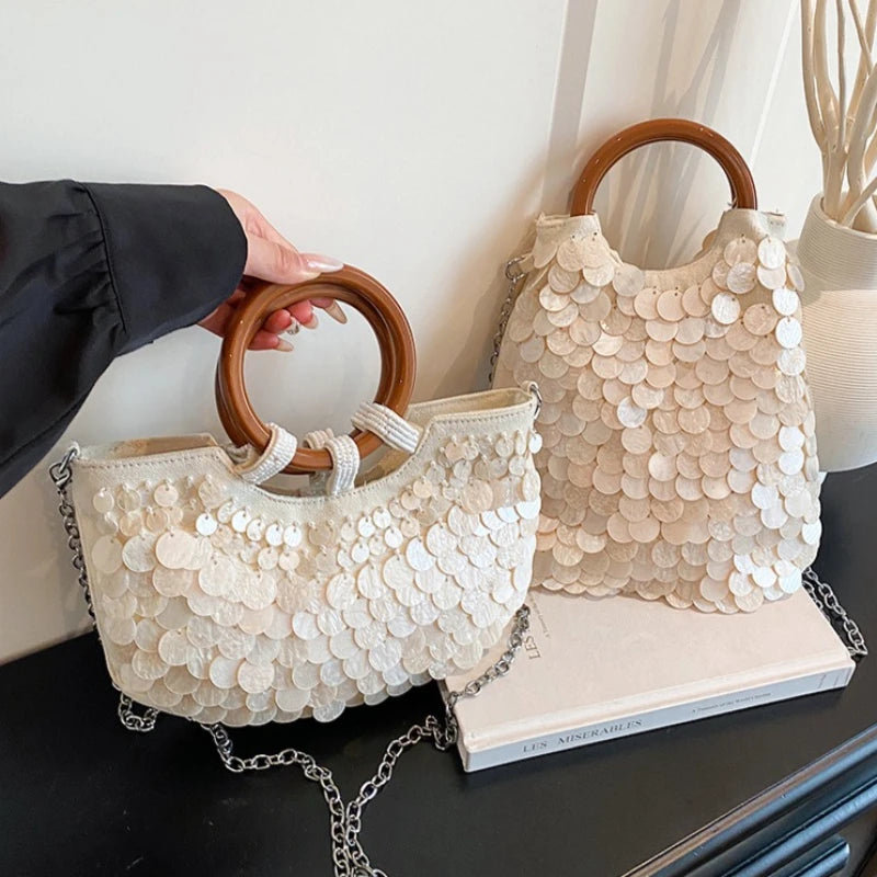 Seashell Beaded Shoulder Bag – Luxury Mermaid Crossbody