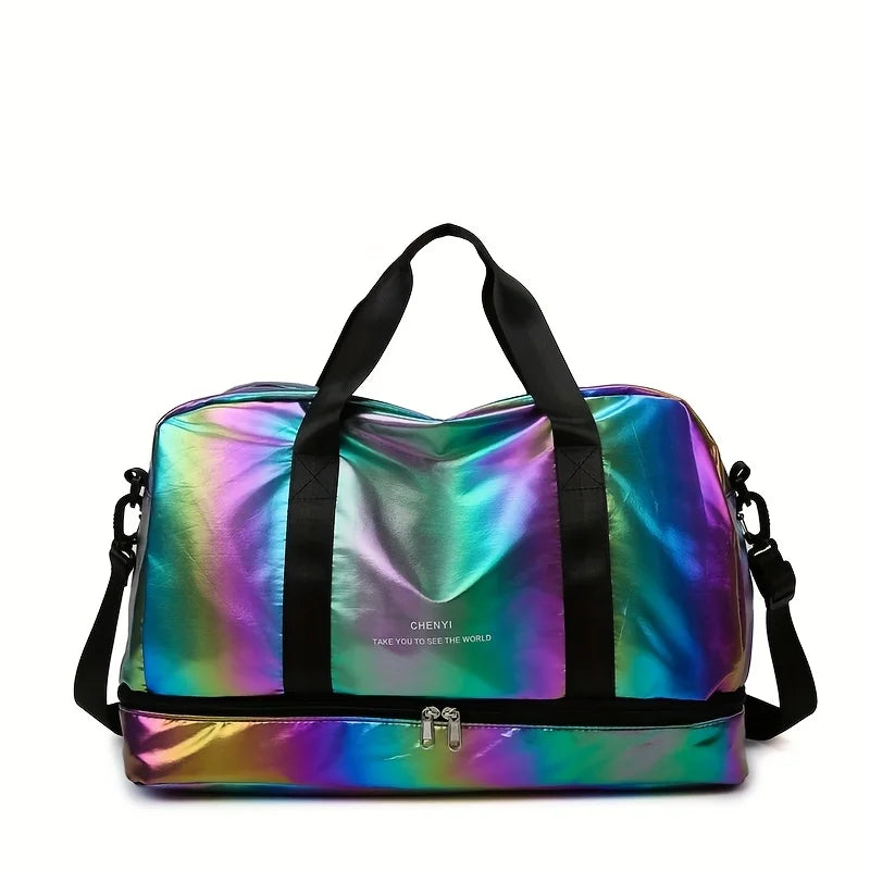 Holographic Duffle Bag – Large Capacity Weekender & Gym Bag